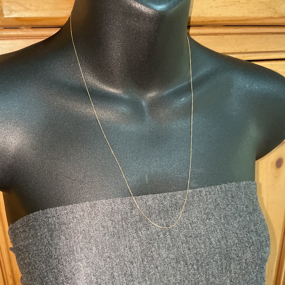 Solid 14K Yellow Gold Box Link Necklace Neck Chain